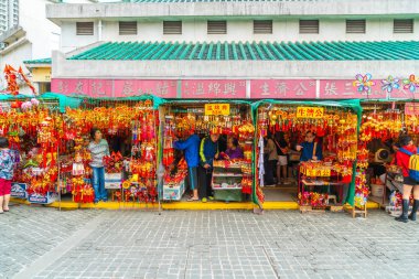 Kowloon, Hong Kong - 22 Şubat 2019: Wong Tai Sin Temple, ünlü 
