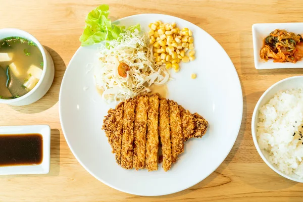 Costeleta frita de porco (Tonkatsu) conjunto — Fotografia de Stock