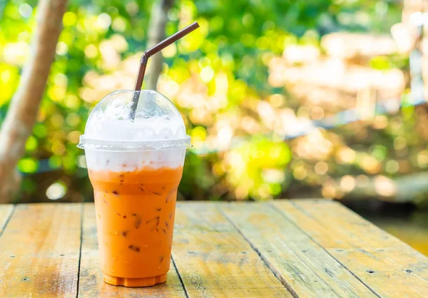 Iced Thai milk tea cup — Stock Photo, Image