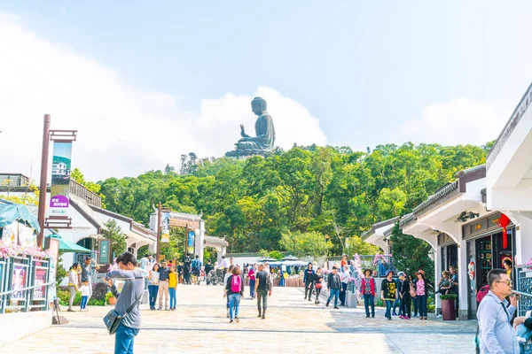 Hong Kong - 21. únor 2019: Tchien Tchan Buddha aka Big Buddha je — Stock fotografie