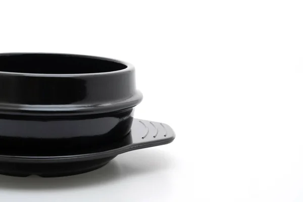 Порожній суп чорний чашу (глиняний горщик) в корейському стилі — стокове фото