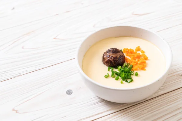 steamed egg with vegetable, mushroom and carrot