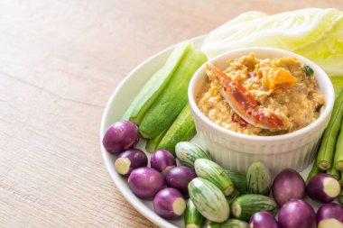 Chili Yapıştır kaynamaya yengeç veya Hindistan cevizi m ile yengeç ve soya sos ile