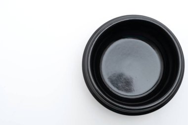 Kore tarzı boş çorba siyah kase (toprak kap) 