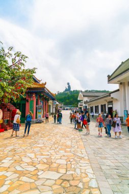 Hong Kong - 21 Şubat 2019: Tian Tan Buda aka Big Buddha olduğunu 
