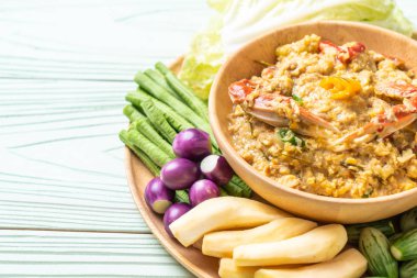 Chili Yapıştır kaynamaya yengeç veya Hindistan cevizi m ile yengeç ve soya sos ile