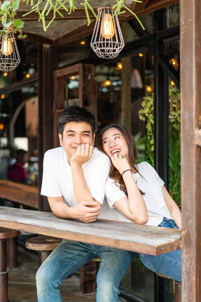 Happy young Asian couple in love