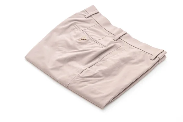 Pantaloni corti beige isolati su sfondo bianco — Foto Stock