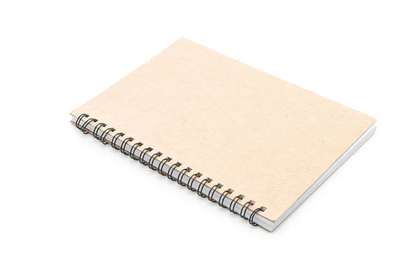 Cuaderno en blanco sobre fondo blanco — Foto de Stock