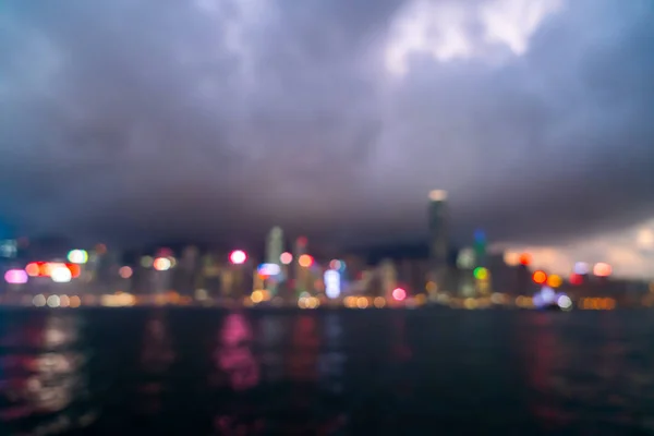 Abstraktní rozmazání a rozostření Hong Kong City — Stock fotografie