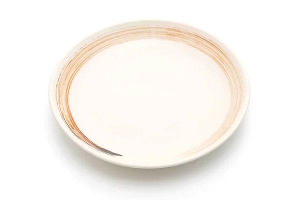 在白色背景下分离的盘子和碗 — 图库照片
