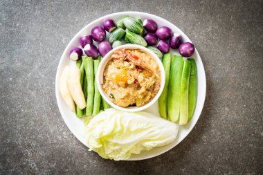 Chili Yapıştır kaynamaya yengeç veya Hindistan cevizi m ile yengeç ve soya sos ile