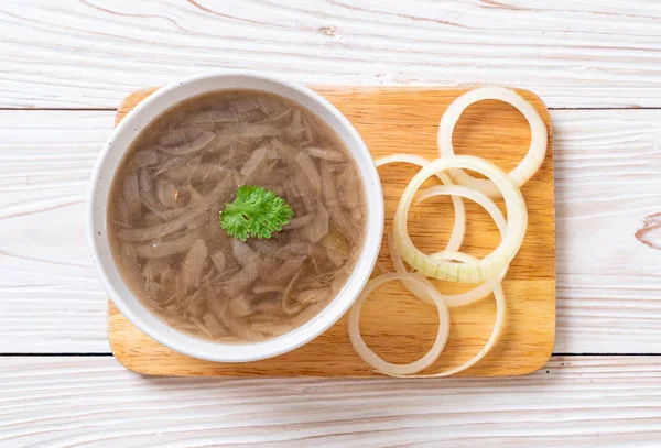 Plato de sopa de cebolla — Foto de Stock
