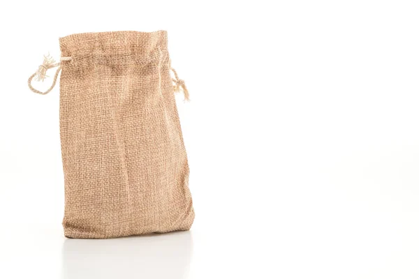 Sack fabric bag on white background — Stock Photo, Image