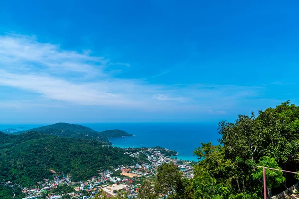 stock image Phuket city skyline with sea beach 