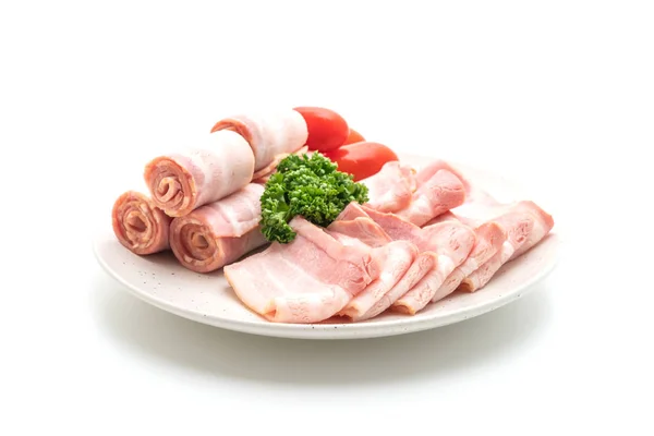 Sliced raw pork bacon — Stock Photo, Image