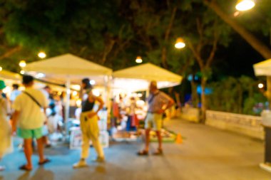soyut bulanıklık ve gece semt pazarı defocused