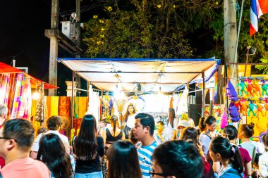 Chiang Mai Tayland - 17 Şubat 2019: Tha-Pae kapısı çok courtya
