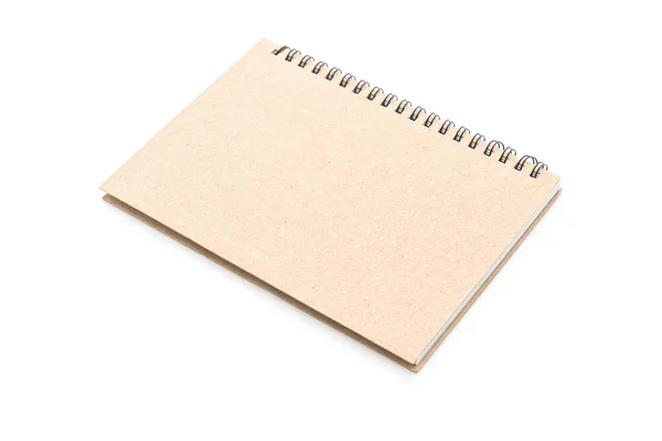 Cuaderno en blanco sobre fondo blanco — Foto de Stock