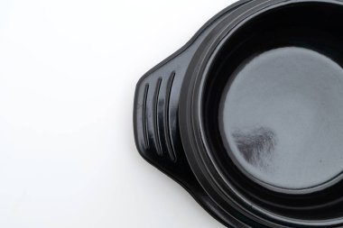 Kore tarzı boş çorba siyah kase (toprak kap) 