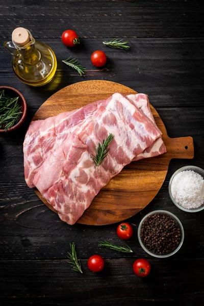 Costillas de cerdo crudas frescas — Foto de Stock