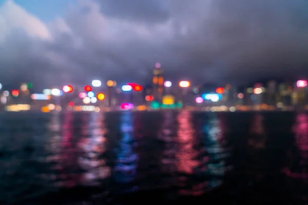 Soyut bulanıklık ve ufuk Hong Kong şehir — Stok fotoğraf
