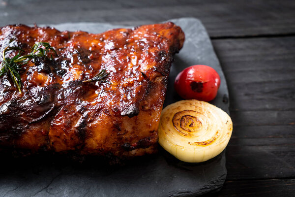 grilled barbecue ribs pork