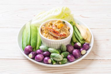 Chili Yapıştır kaynamaya yengeç veya Hindistan cevizi m ile yengeç ve soya sos ile