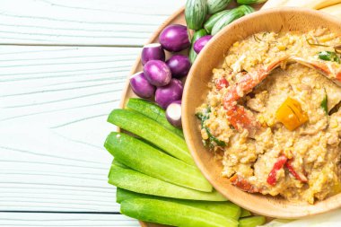 Chili Yapıştır kaynamaya yengeç veya Hindistan cevizi m ile yengeç ve soya sos ile