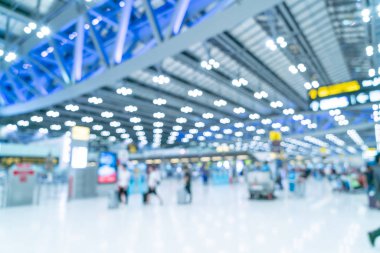 Soyut bulanıklık ve ufuk Havaalanı terminal iç 