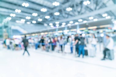 Soyut bulanıklık ve ufuk Havaalanı terminal iç 