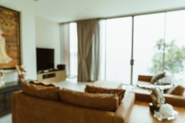 Soyut bulanıklık ve ufuk oturma odası iç