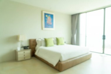 Soyut bulanıklık ve defocused yatak odası dekorasyon iç