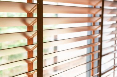 Oturma odasında penceresinde ahşap kepenkleri