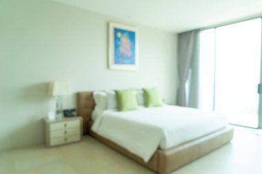 Soyut bulanıklık ve defocused yatak odası dekorasyon iç