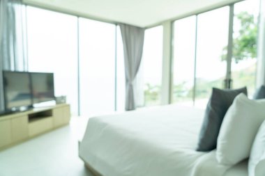 Soyut bulanıklık ve defocused yatak odası dekorasyon iç