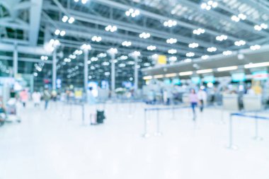 Soyut bulanıklık ve ufuk Havaalanı terminal iç 