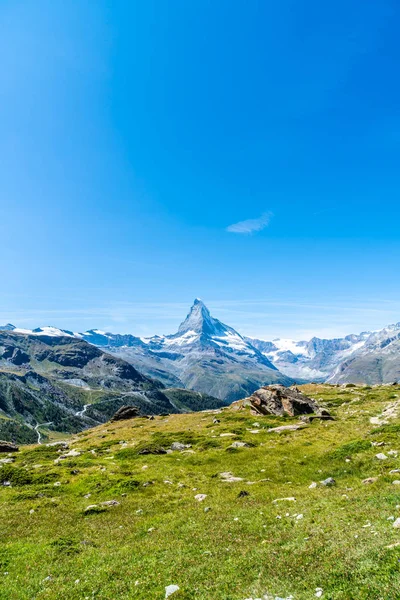 Gösterim Matterhorn Peak Zermatt, İsviçre. — Stok fotoğraf