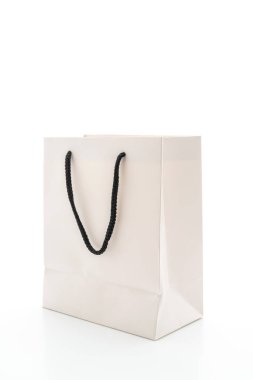 beyaz arkaplanda beyaz kese kağıdı