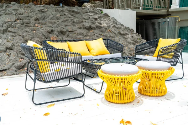 Pillow on sofa decoration outdoor patio — Stock Photo, Image