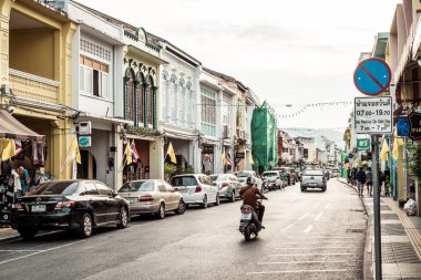 Phuket, Tayland , 27 Nisan 2019 : Eski bui ile Phuket eski şehir