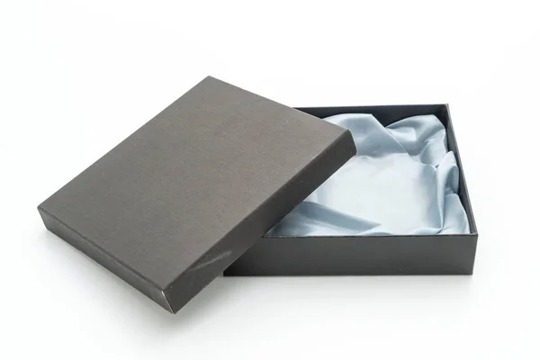 Black gift box on white background — Stock Photo, Image