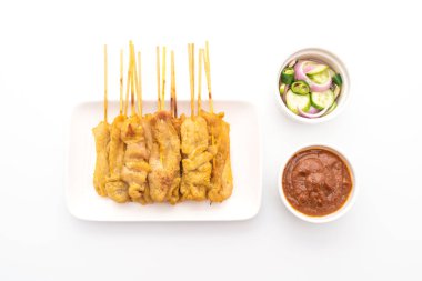 Domuz Satay-ızgara domuz fıstığı sosu veya tatlı ile servis ve 