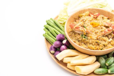 Chili Yapıştır kaynamaya yengeç veya Hindistan cevizi m ile yengeç ve soya sos ile