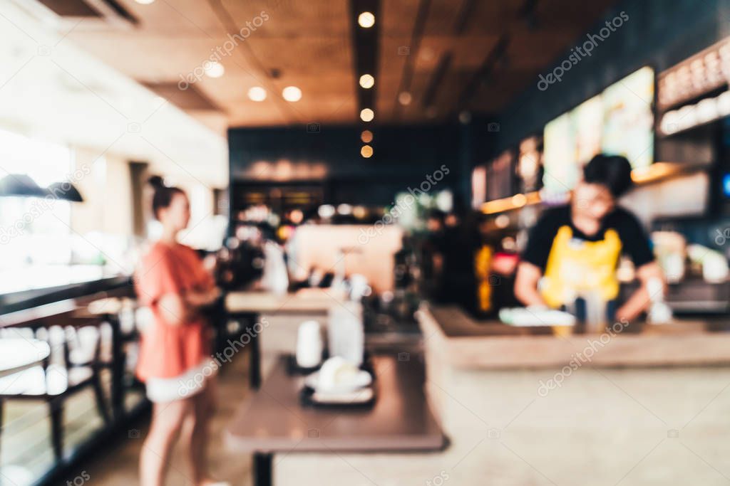 abstract blur and defocused coffee shop and cafe restaurant
