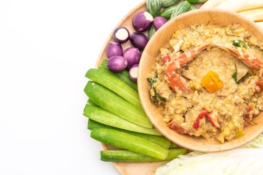 Chili Yapıştır kaynamaya yengeç veya Hindistan cevizi m ile yengeç ve soya sos ile