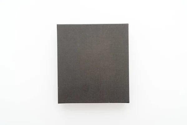 Black gift box on white background — Stock Photo, Image