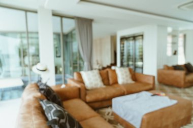 Soyut bulanıklık ve ufuk oturma odası iç