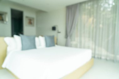 Soyut bulanıklık ve defocused yatak odası dekorasyon iç