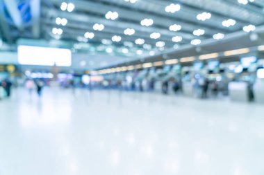 Soyut bulanıklık ve ufuk Havaalanı terminal iç 